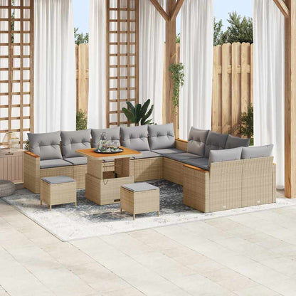 Tuinbankenset Met Kussen 13 Pcs Poly Rattan