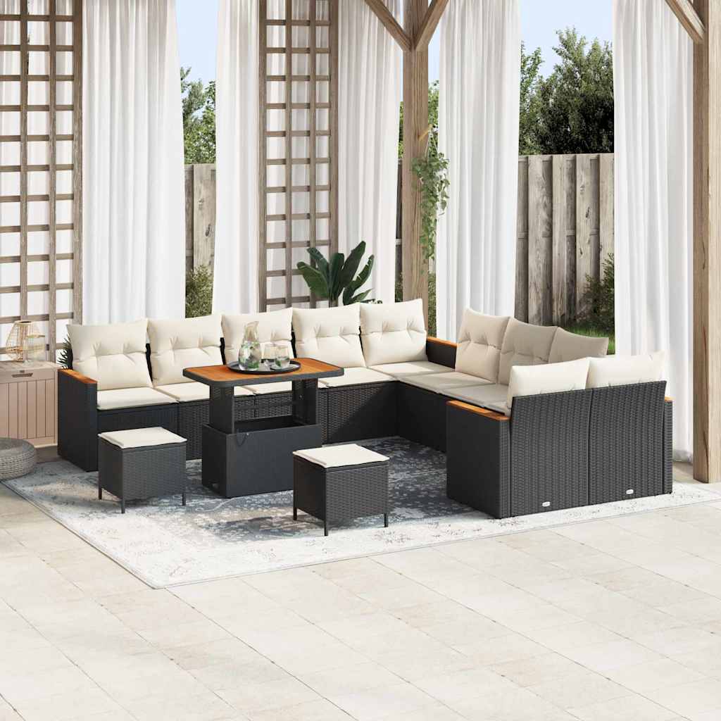 Tuinbankenset Met Kussen 13 Pcs Poly Rattan