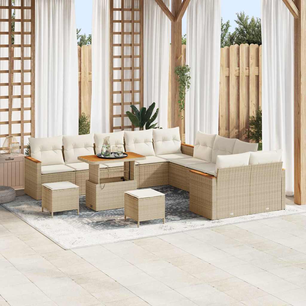 Tuinbankenset Met Kussen 13 Pcs Poly Rattan