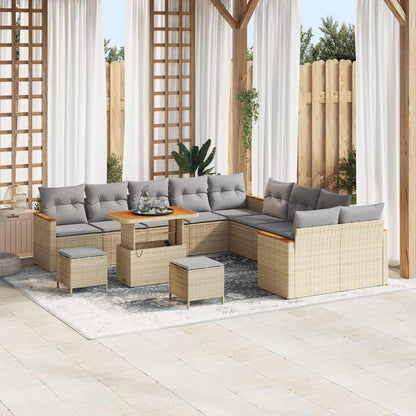 Tuinbankenset Met Kussen 13 Pcs Poly Rattan