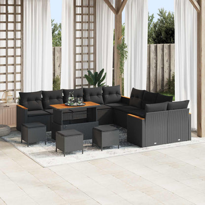 Tuinbankenset Met Kussen 13 Pcs Poly Rattan