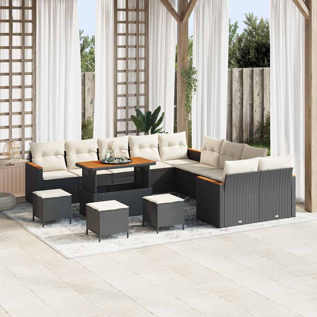 Tuinbankenset Met Kussen 13 Pcs Poly Rattan
