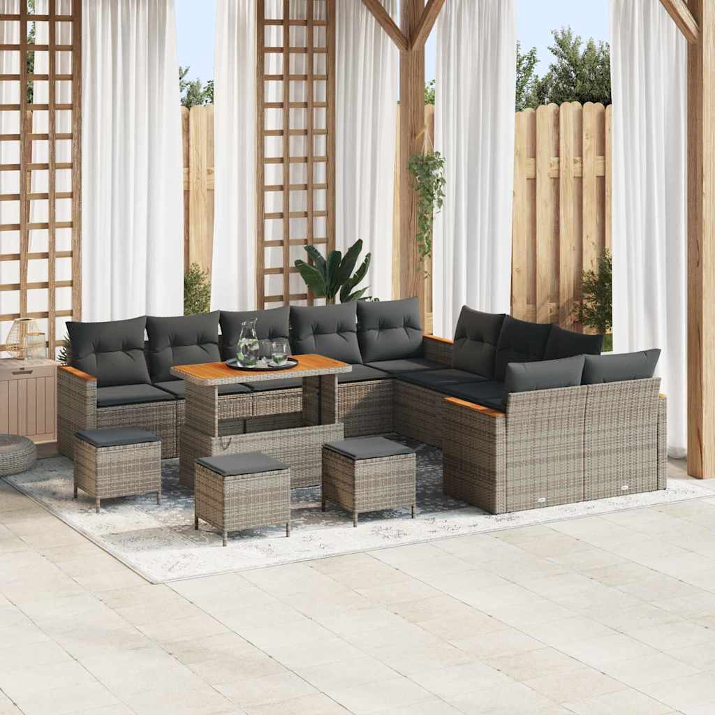 Tuinbankenset Met Kussen 13 Pcs Poly Rattan