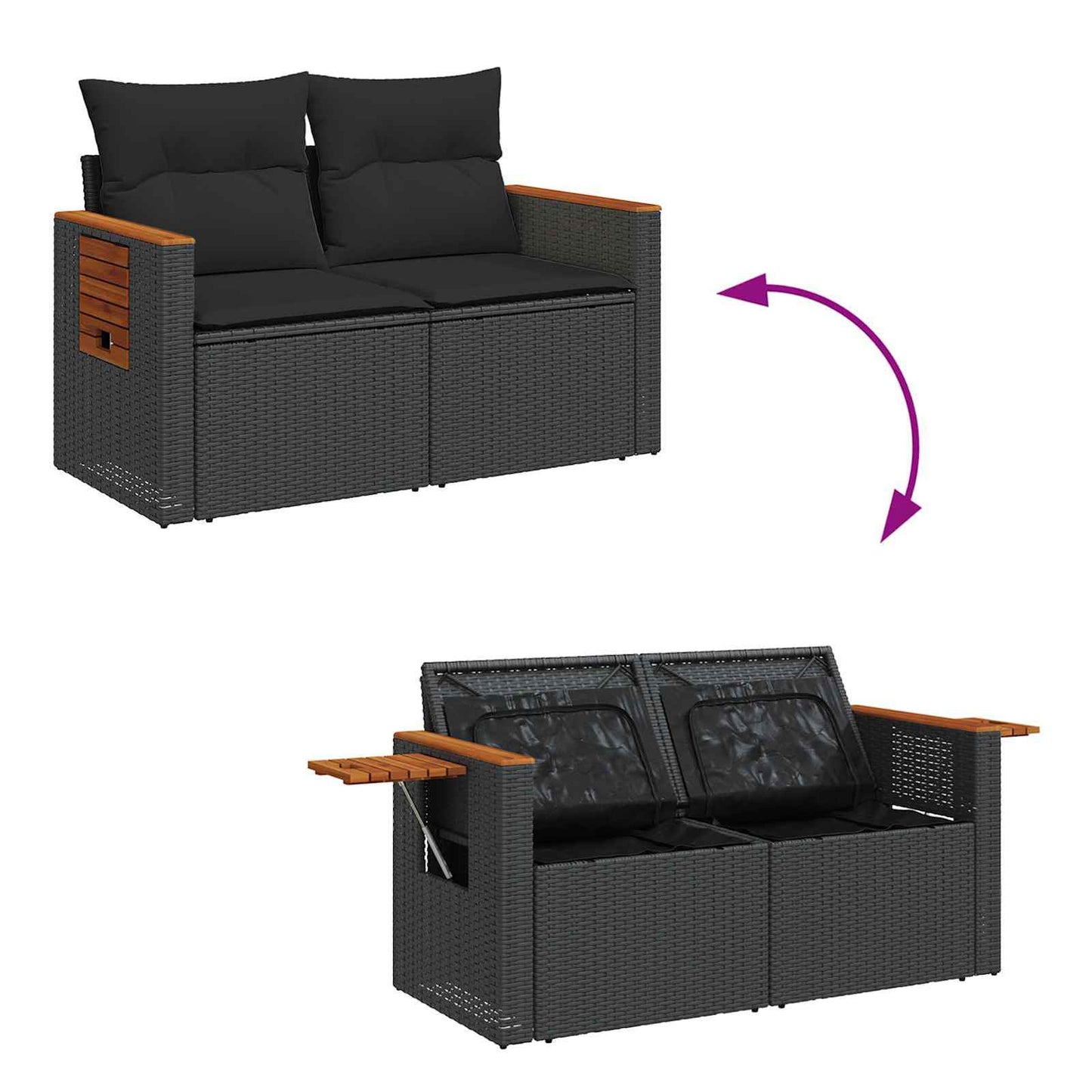 Tuinbankenset Met Kussen 10 Pcs Poly Rattan