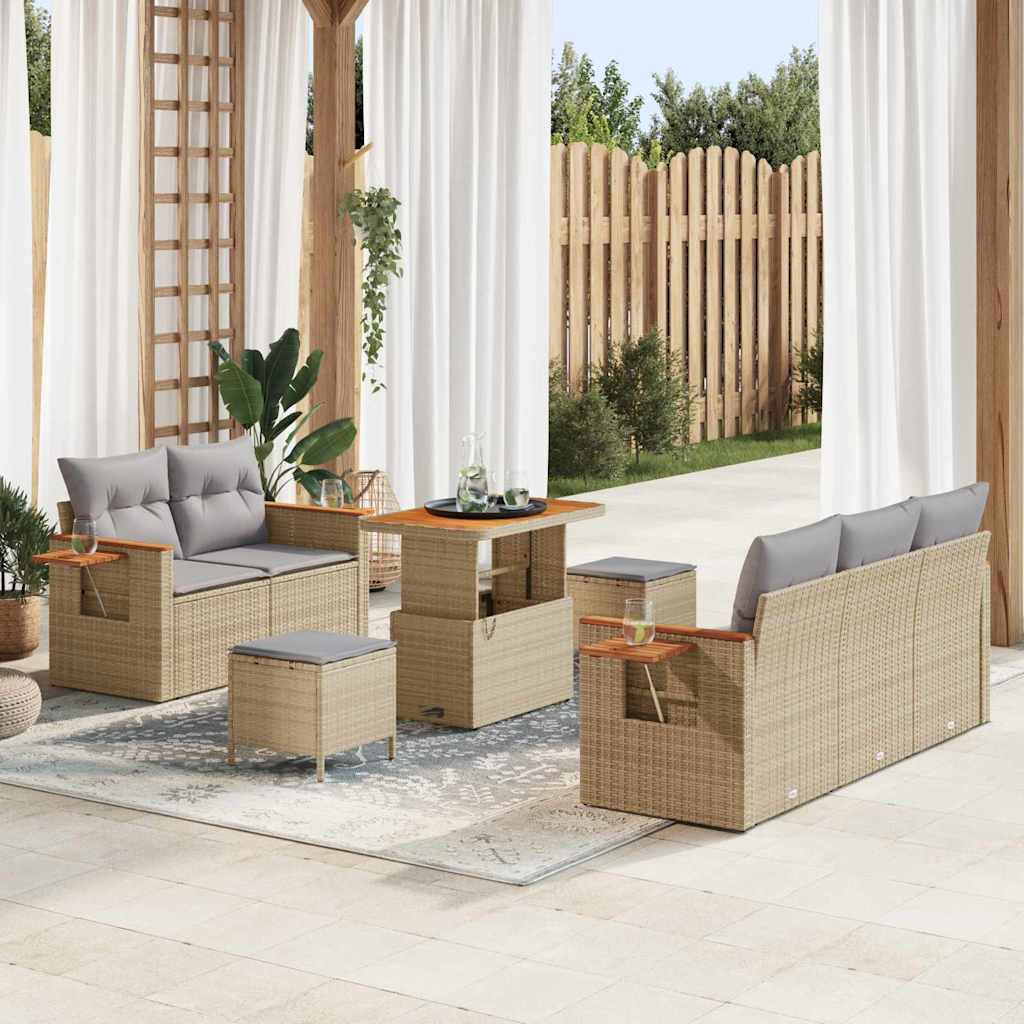 Tuinbankenset Met Kussen 10 Pcs Poly Rattan