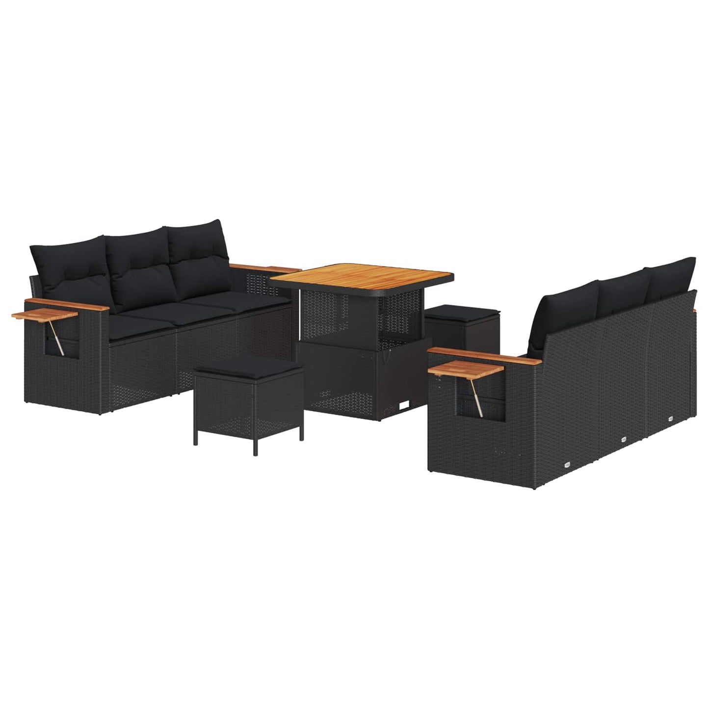 Tuinbankenset Met Kussen 11 Pcs Poly Rattan