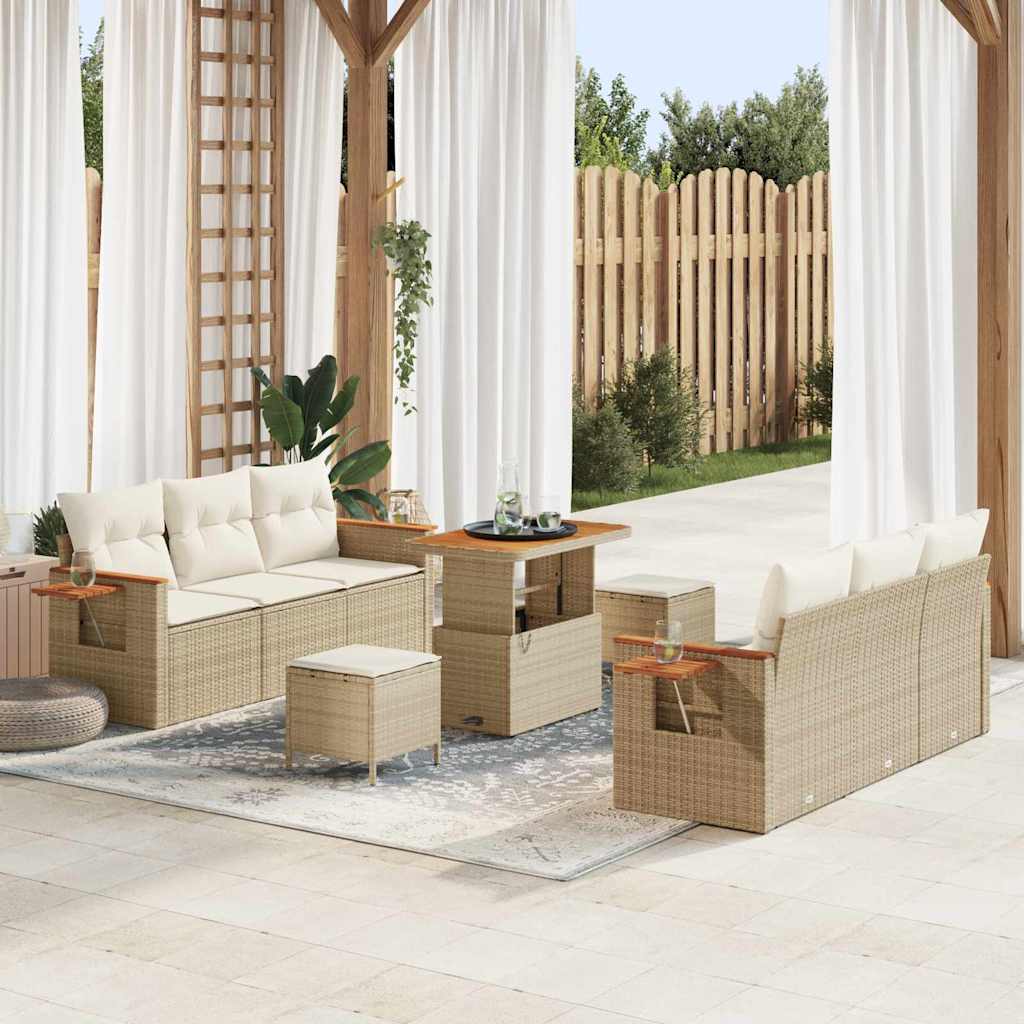 Tuinbankenset Met Kussen 11 Pcs Poly Rattan