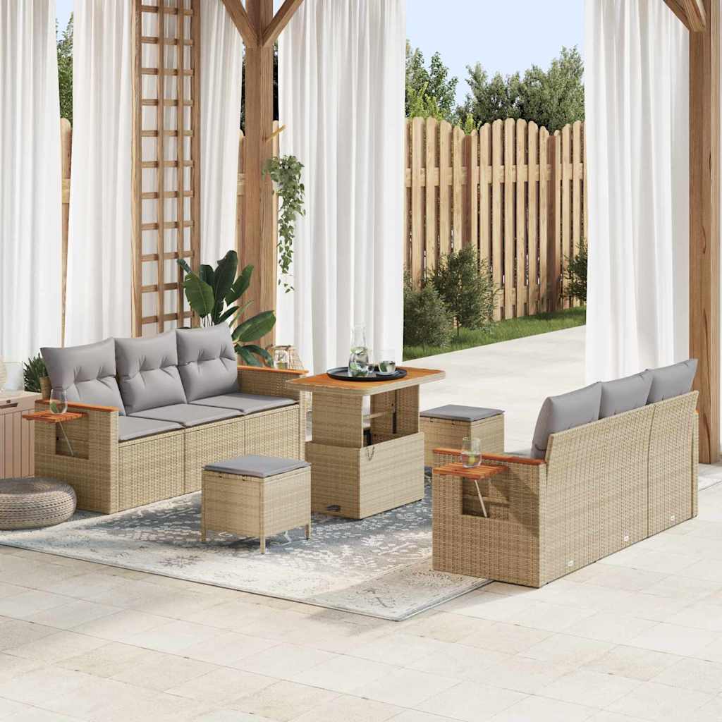 Tuinbankenset Met Kussen 11 Pcs Poly Rattan