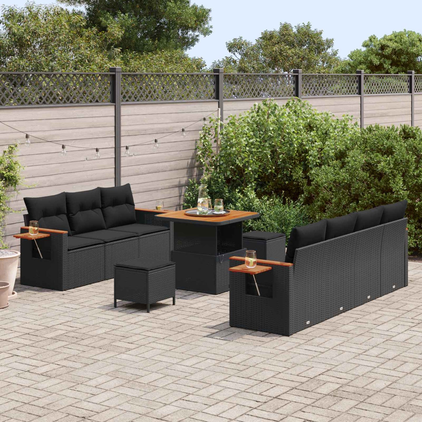 Tuinbankenset Met Kussen 13 Pcs Poly Rattan