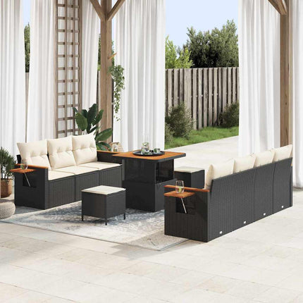 Tuinbankenset Met Kussen 13 Pcs En Crème Poly Rattan