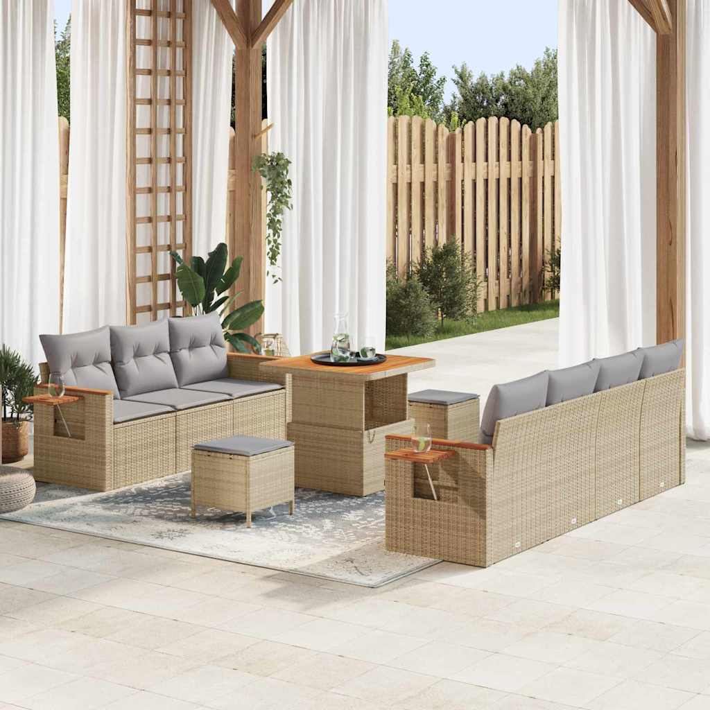 Tuinbankenset Met Kussen 13 Pcs Poly Rattan