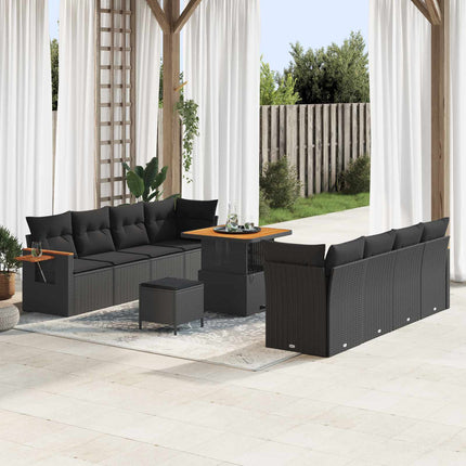 Tuinbankenset 12 Pcs En Licht Grijs Poly Rattan