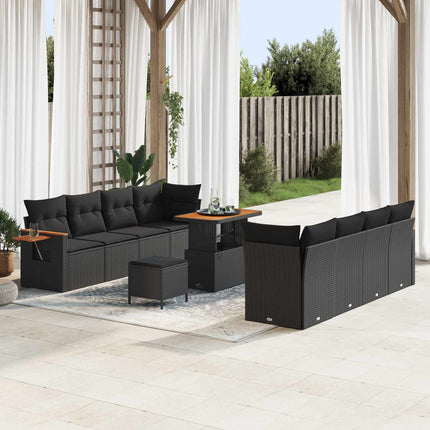 Tuinbankenset 12 Pcs En Licht Grijs Poly Rattan