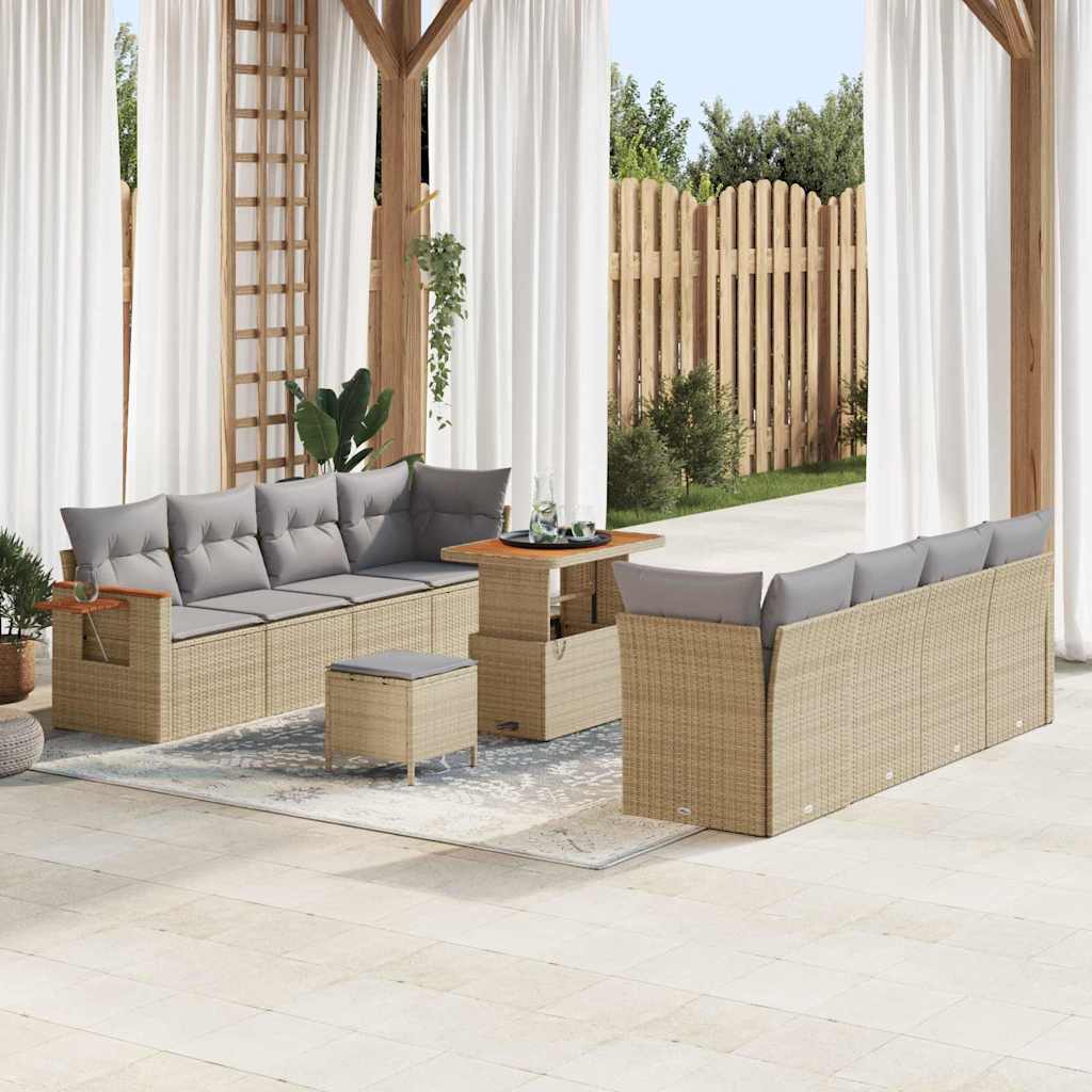 Tuinbankenset Met Kussen 12 Pcs Poly Rattan