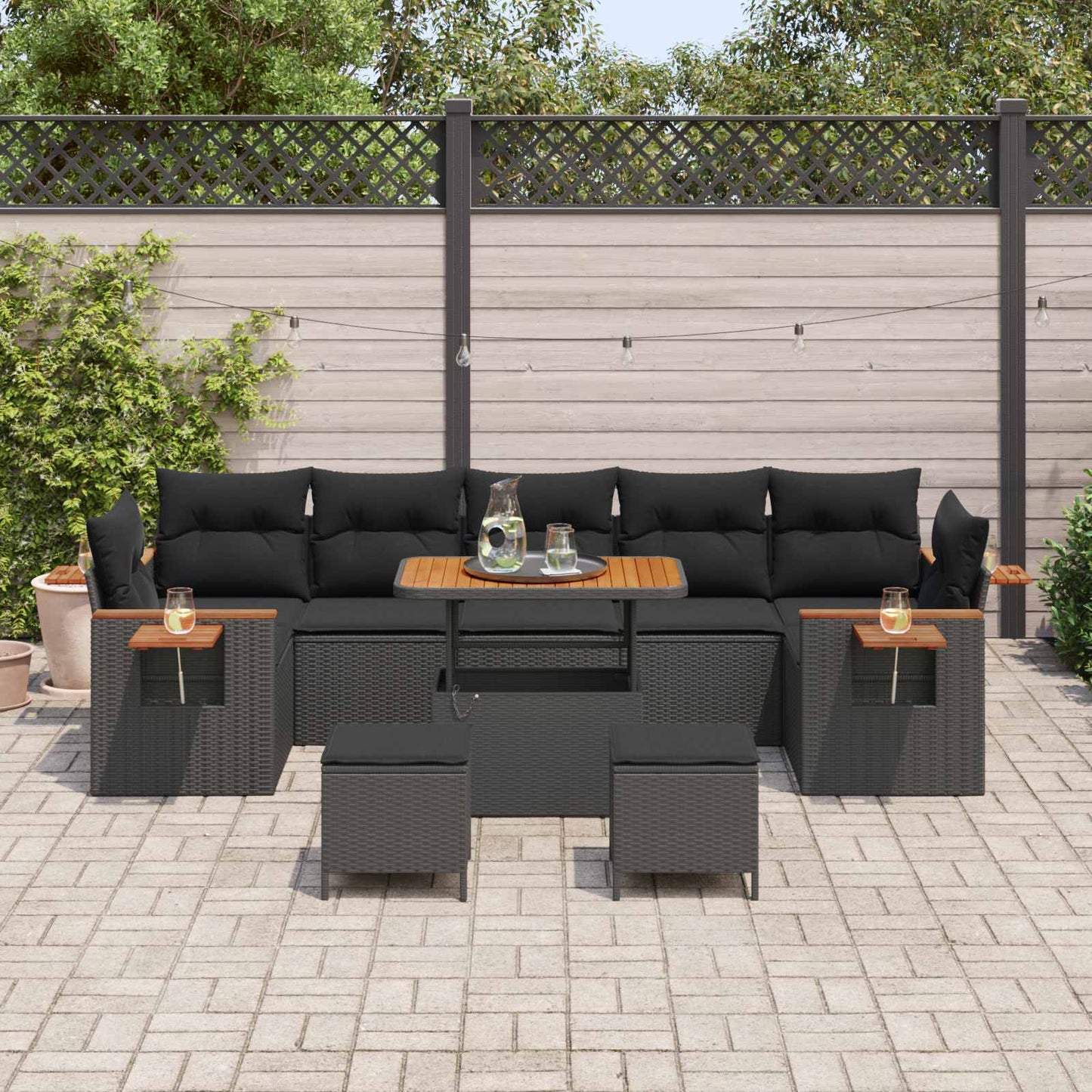 Tuinbankenset Met Kussen 13 Pcs Poly Rattan