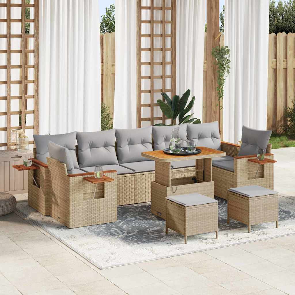 Tuinbankenset Met Kussen 13 Pcs Poly Rattan