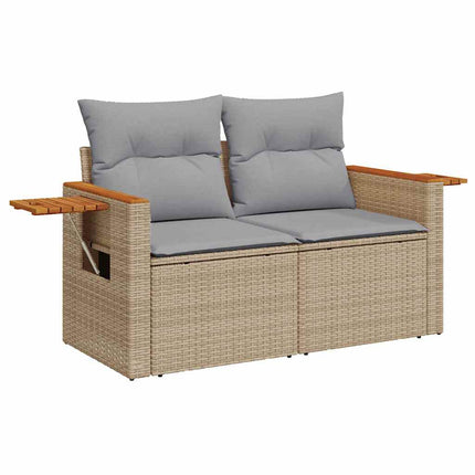 Tuinbankenset Met Kussen 9 Pcs En Licht Grijs Poly Rattan