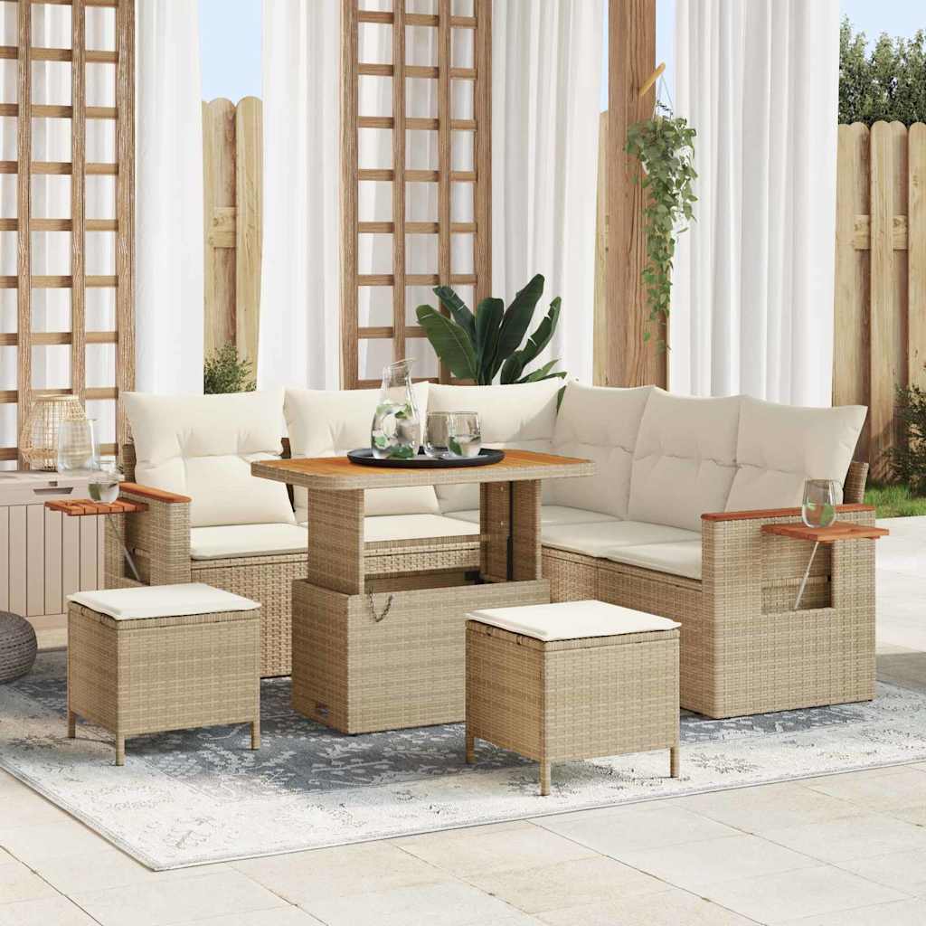 Tuinbankenset Met Kussen 9 Pcs Poly Rattan