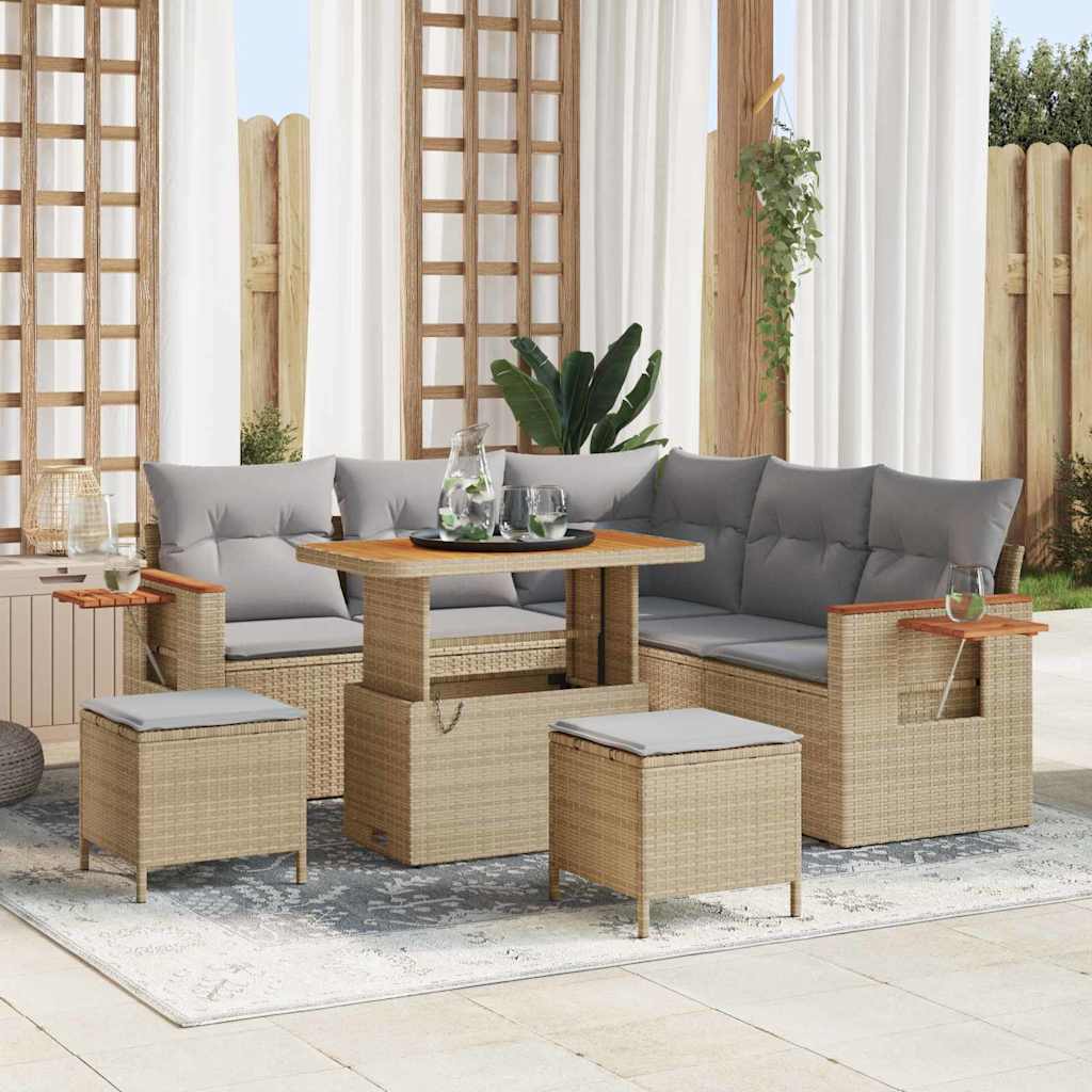 Tuinbankenset Met Kussen 9 Pcs Poly Rattan