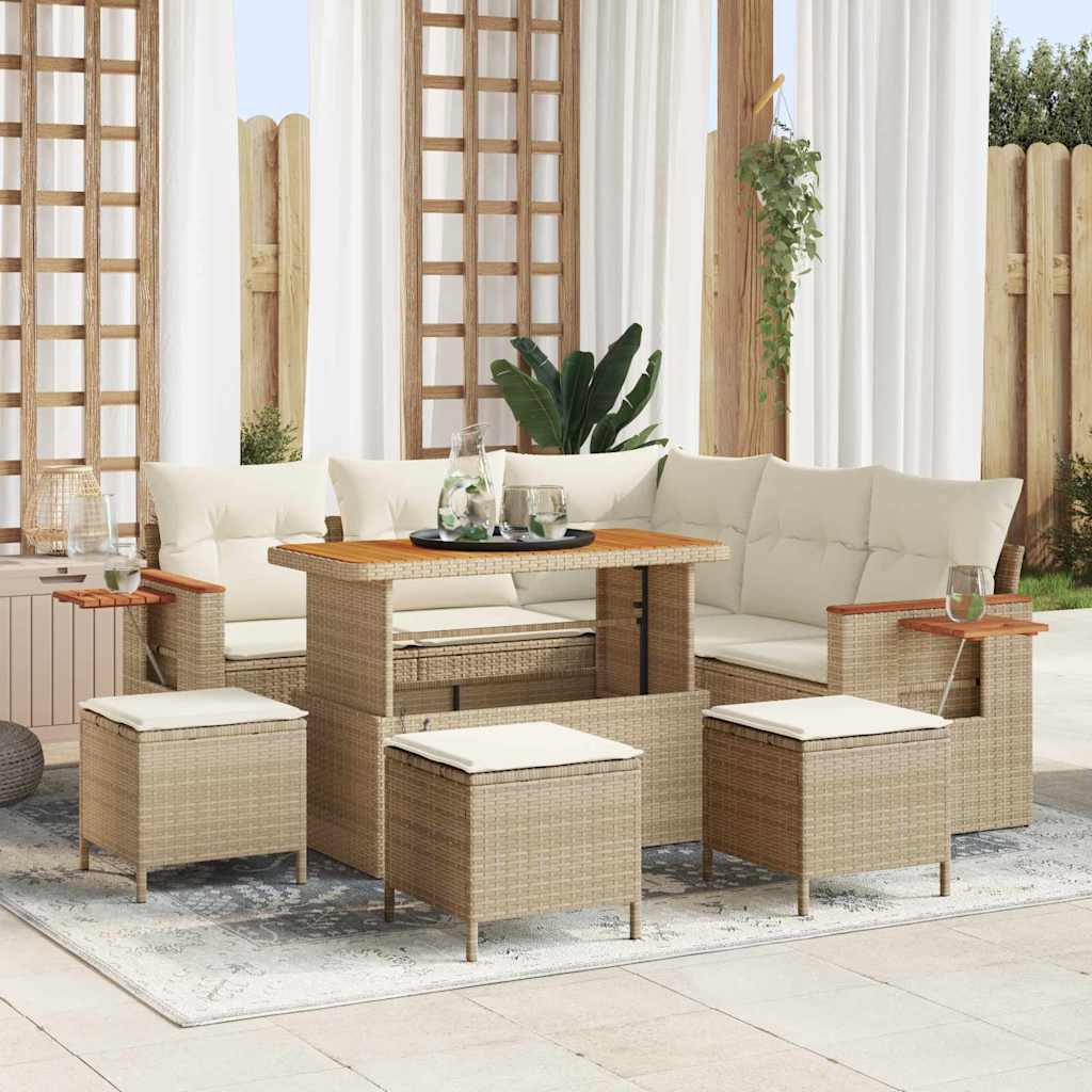 Tuinbankenset Met Kussen 9 Pcs Poly Rattan