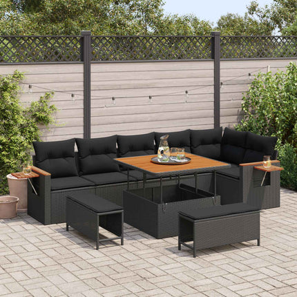 Tuinbankenset 11 Pcs En Licht Grijs Poly Rattan