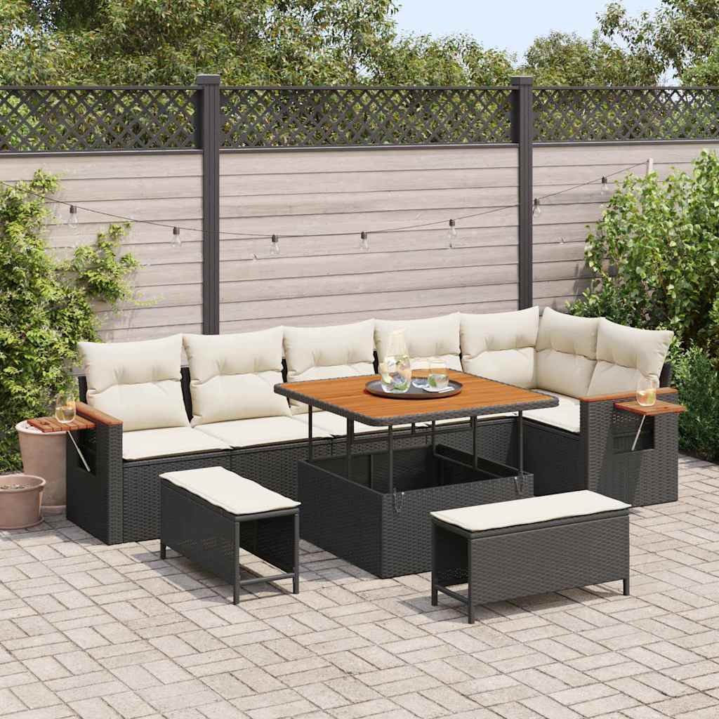 Tuinbankenset Met Kussen 11 Pcs Poly Rattan