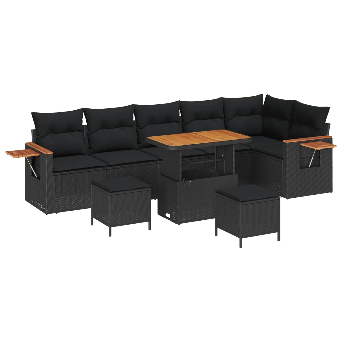 Tuinbankenset Met Kussen 11 Pcs Poly Rattan