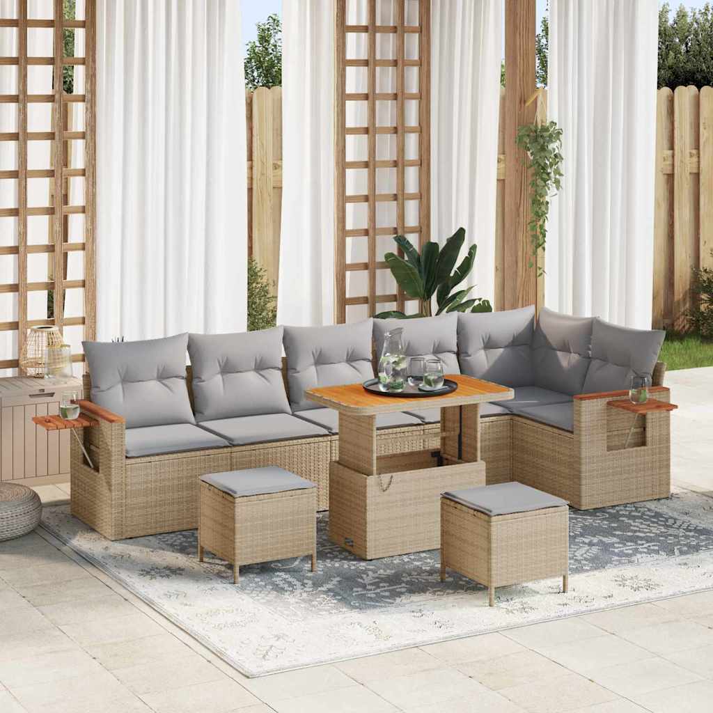 Tuinbankenset Met Kussen 11 Pcs Poly Rattan