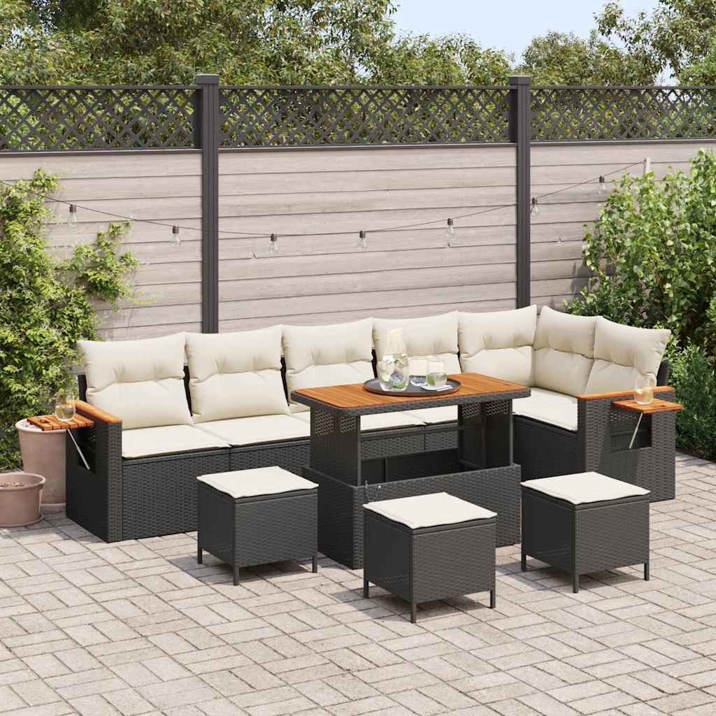 Tuinbankenset Met Kussen 11 Pcs Poly Rattan