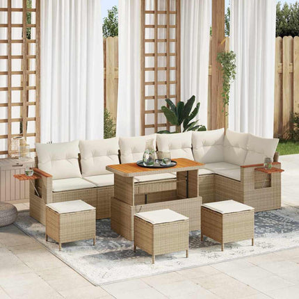 Tuinbankenset 11 Pcs En Licht Grijs Poly Rattan