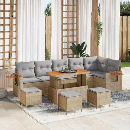 Tuinbankenset Met Kussen 11 Pcs Poly Rattan
