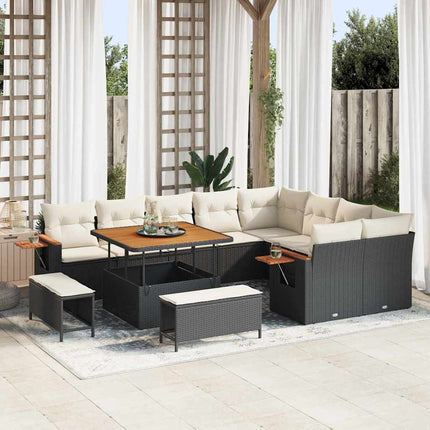 Tuinbankenset 13 Pcs En Licht Grijs Poly Rattan