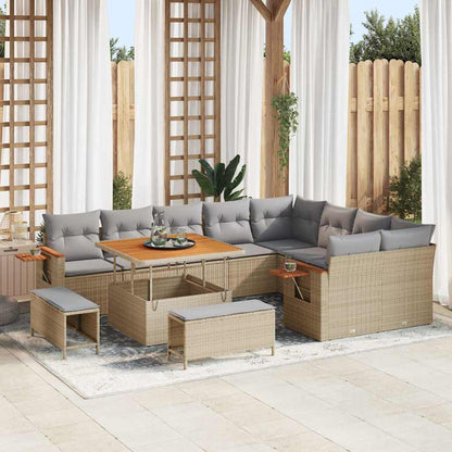 Tuinbankenset Met Kussen 13 Pcs Poly Rattan