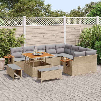 Tuinbankenset 13 Pcs En Licht Grijs Poly Rattan