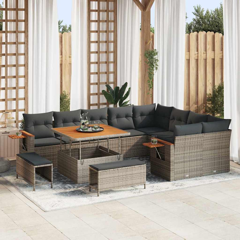 Tuinbankenset Met Kussen 13 Pcs Poly Rattan