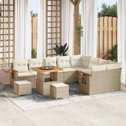 Tuinbankenset Met Kussen 13 Pcs Poly Rattan