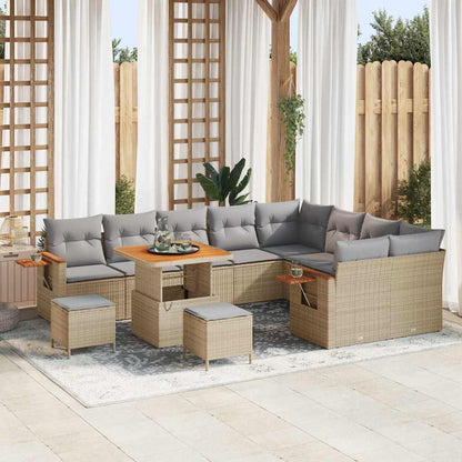 Tuinbankenset Met Kussen 13 Pcs Poly Rattan