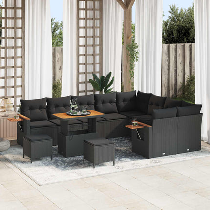 Tuinbankenset 13 Pcs En Licht Grijs Poly Rattan