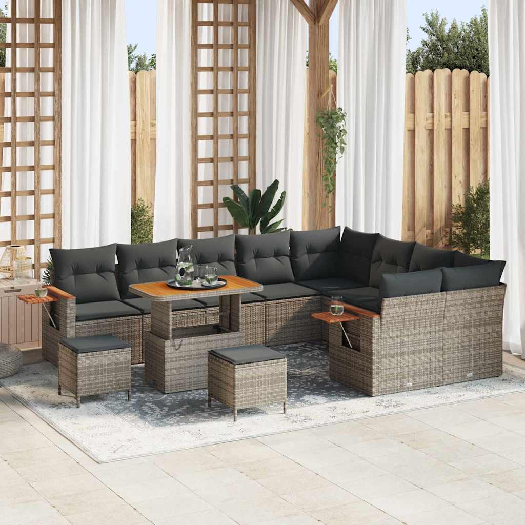 Tuinbankenset Met Kussen 13 Pcs Poly Rattan