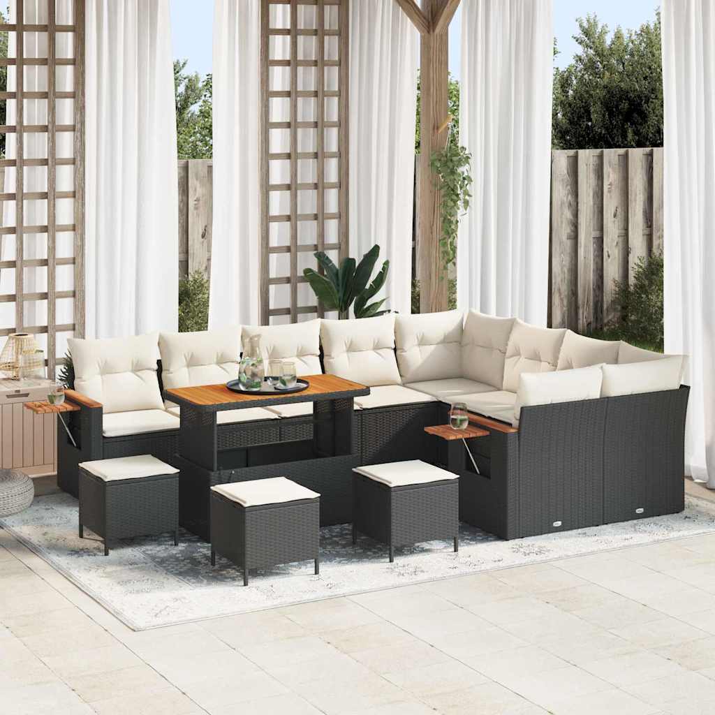 Tuinbankenset Met Kussen 13 Pcs Poly Rattan
