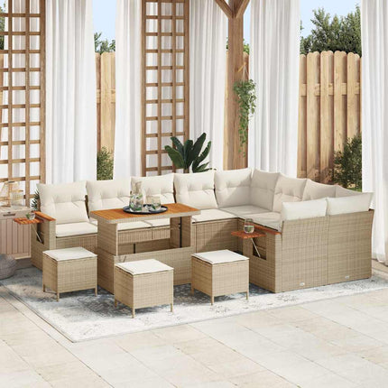 Tuinbankenset 13 Pcs En Licht Grijs Poly Rattan