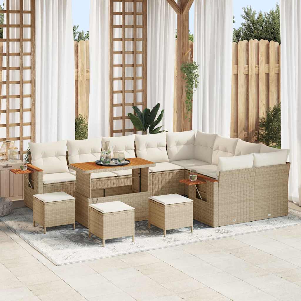 Tuinbankenset Met Kussen 13 Pcs Poly Rattan