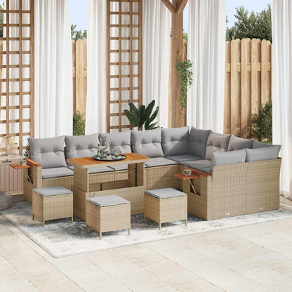 Tuinbankenset Met Kussen 13 Pcs Poly Rattan