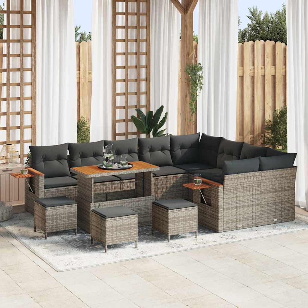 Tuinbankenset Met Kussen 13 Pcs Poly Rattan