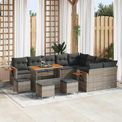 Tuinbankenset Met Kussen 13 Pcs Poly Rattan