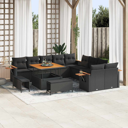 Tuinbankenset Met Kussen 17 Pcs En Crème Poly Rattan