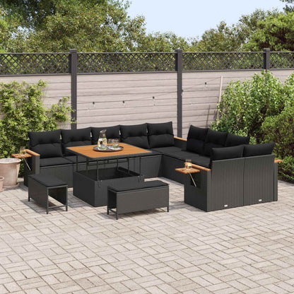 Tuinbankenset Met Kussen 17 Pcs Poly Rattan