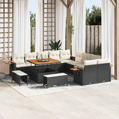 Tuinbankenset Met Kussen 17 Pcs Poly Rattan