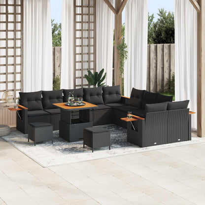 Tuinbankenset Met Kussen 17 Pcs Poly Rattan