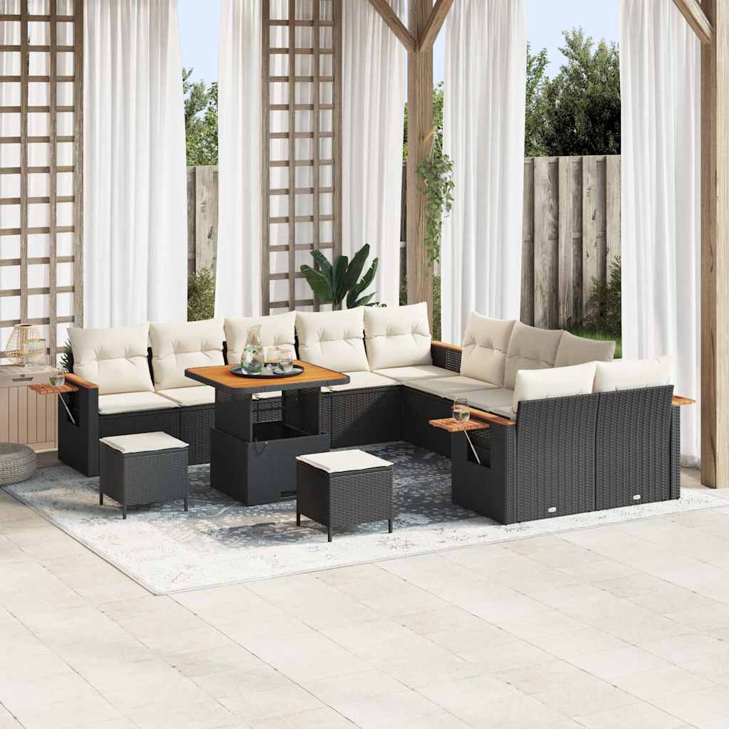 Tuinbankenset Met Kussen 17 Pcs Poly Rattan